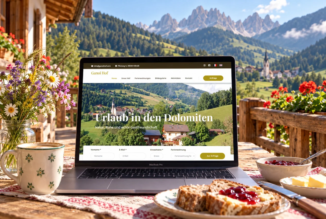 Website von Ganoihof im Geräte-Mockup