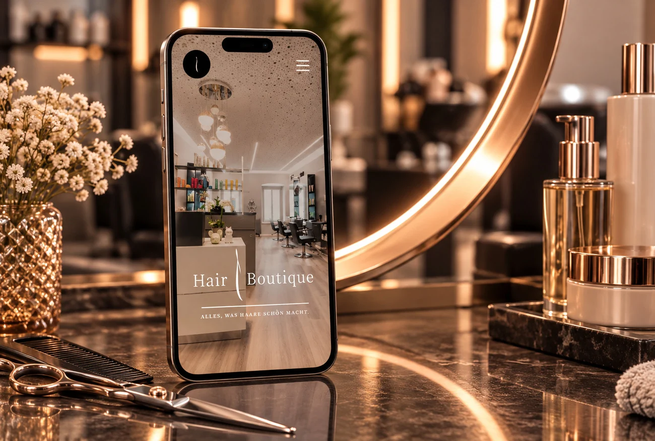 Website von Hairboutique im Geräte-Mockup