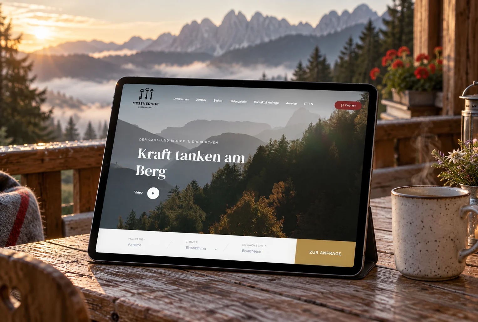 Website von Messnerhof im Geräte-Mockup