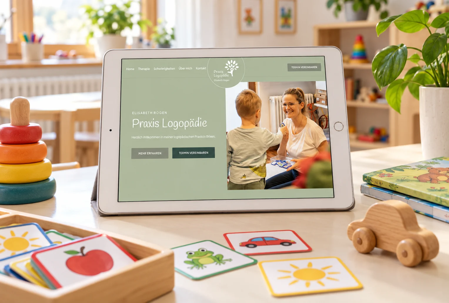Website von Praxis-Logopädie im Geräte-Mockup