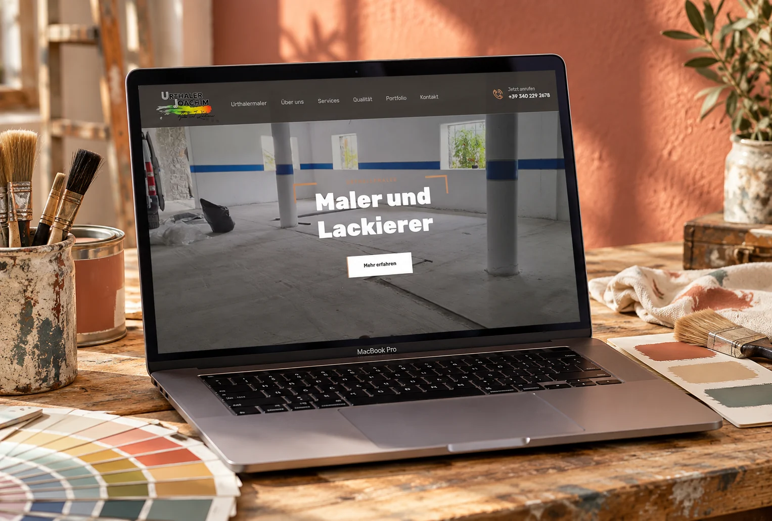 Website von Urthalermaler im Geräte-Mockup